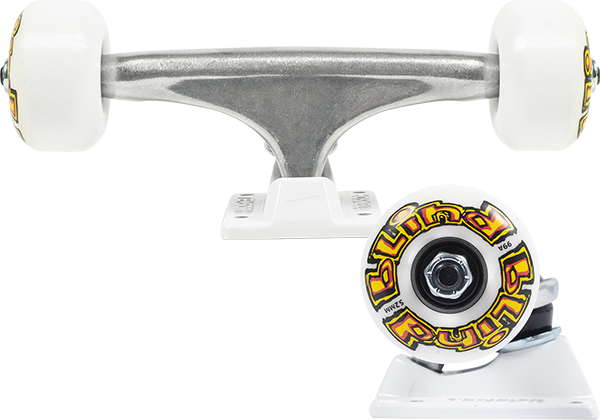 Ten/Blind Assembly 5.25 Raw/White W/52mm Og Stretch Skateboard Trucks (Set of 2)