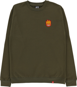 Spitfire Lil Bighead Fill Crew Sweatshirt - SMALL Army/Red/Gold/White