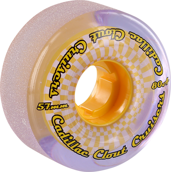 Cadillac Clout Cruisers 57mm 80a Purple/Yellow Skateboard Wheels (Set of 4)