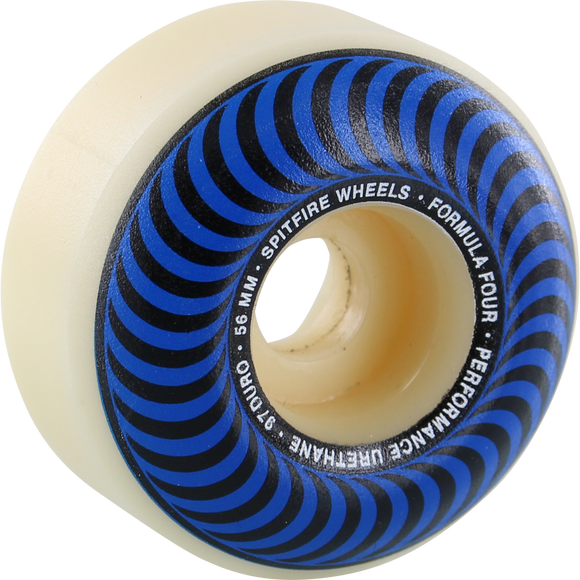 Spitfire F4 97a Classic 56mm Natural/Blue Skateboard Wheels (Set of 4)