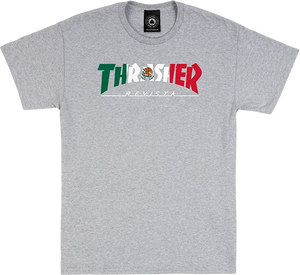 Thrasher Mexico T-Shirt - Size: SMALL Heather Grey