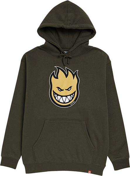Spitfire Bighead Fill Hooded Sweatshirt - MEDIUM Army/Gold/Black