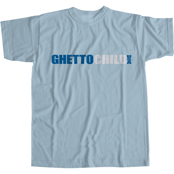 Ghetto Child Monotone Classic Usa T-Shirt - Blue