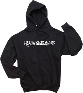Heroin Painted Hooded Sweatshirt - MEDIUM Black