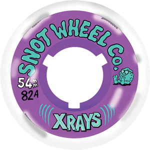 Snot Wheel Co. X-Rays 54mm 85a Clear/Purple Skateboard Wheels (Set of 4)