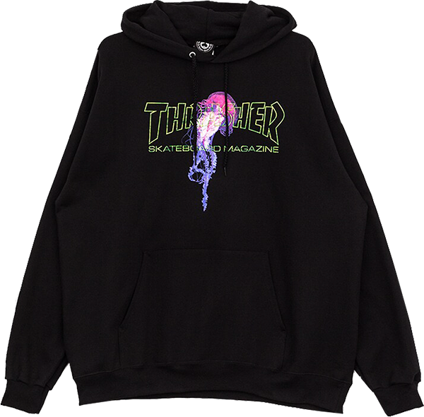 Thrasher Atlantic Drift Hooded Sweatshirt - SMALL Black