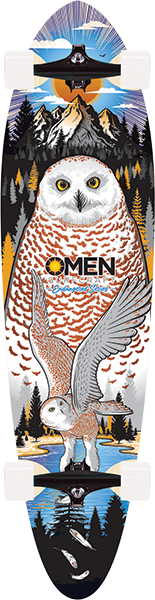 Omen Endangered Snowy Owl Pin Complete Skateboard -9.1x38 