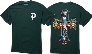 Primitive Gn'R Cross T-Shirt - Size: MEDIUM Forest Green