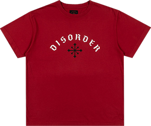 Disorder Arch Logo T-Shirt - Size: LARGE Disorder Red