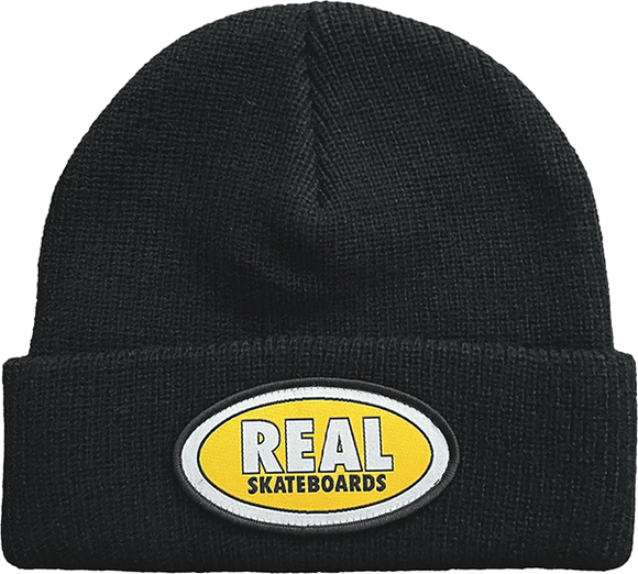 Real Oval Cuff BEANIE Black/Yellow