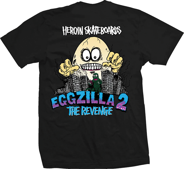 Heroin Eggzilla T-Shirt - Size: X-LARGE Black