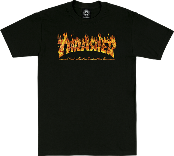 Thrasher Inferno T-Shirt - Size: X-LARGE Black