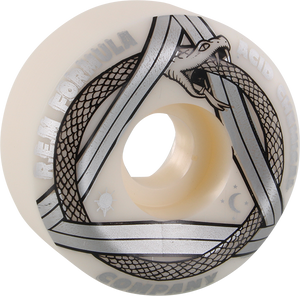 Acid Rem Serpent Sidecut 53mm 99a White/Silver Skateboard Wheels (Set of 4)