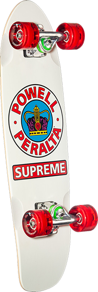Powell Peralta Sw Surfer Supreme Complete Skateboard-7.75x27.2 White/Red 