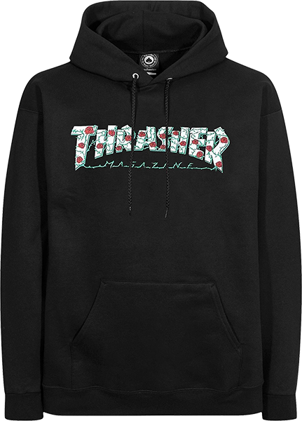 Thrasher Roses Hooded Sweatshirt - SMALL Black