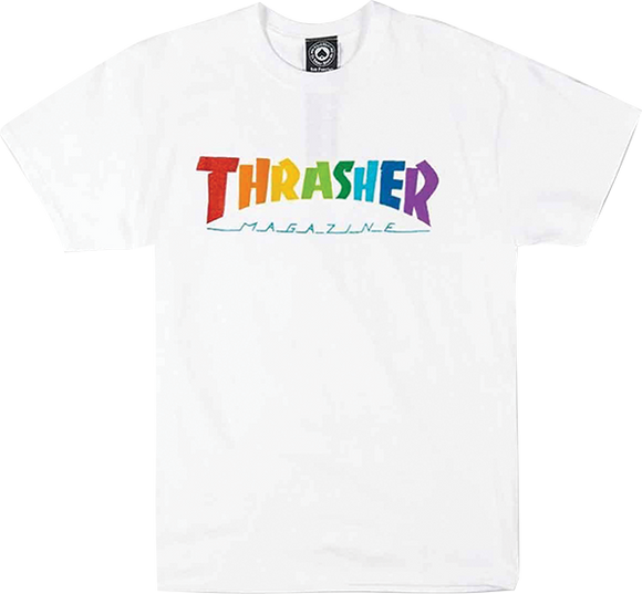 Thrasher Rainbow Mag T-Shirt - Size: SMALL White