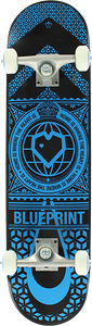 Blueprint Home Heart Complete Skateboard -7.75 Black/Blue 