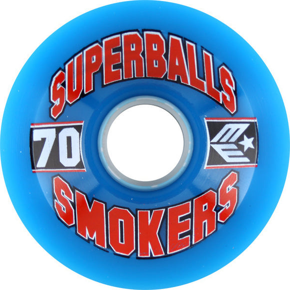Earthwing Superballs Smokers 70mm 81a Blue/White Skateboard Wheels (Set of 4) - Universo Extremo Boards