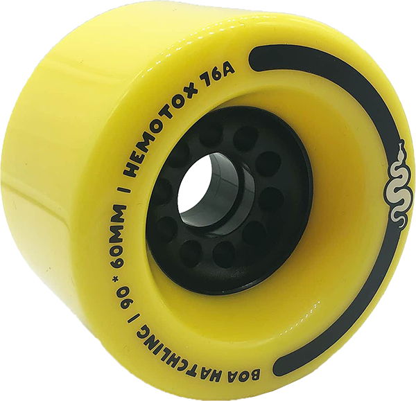 Boa Hatchling 90mm 76a Yellow Longboard Wheels (Set of 4)