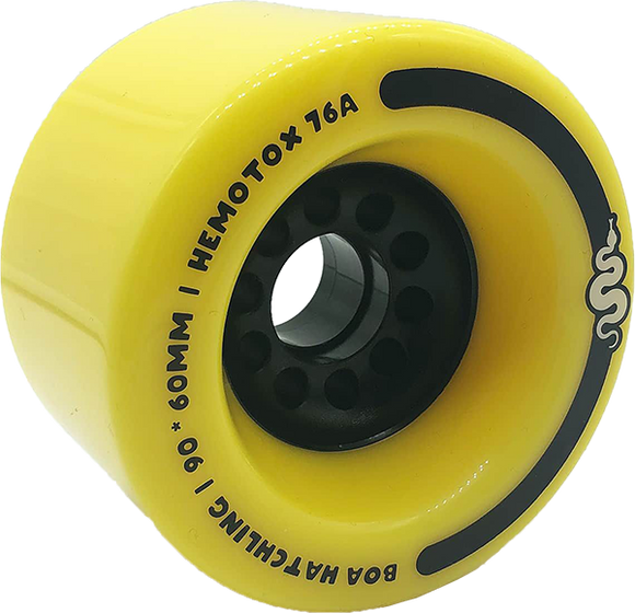 Boa Hatchling 90mm 76a Yellow Longboard Wheels (Set of 4)