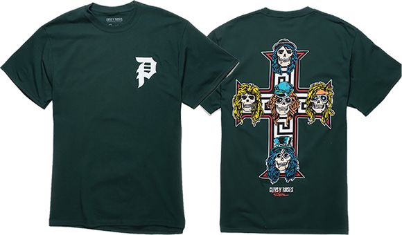 Primitive Gn'R Cross T-Shirt - Size: LARGE Forest Green