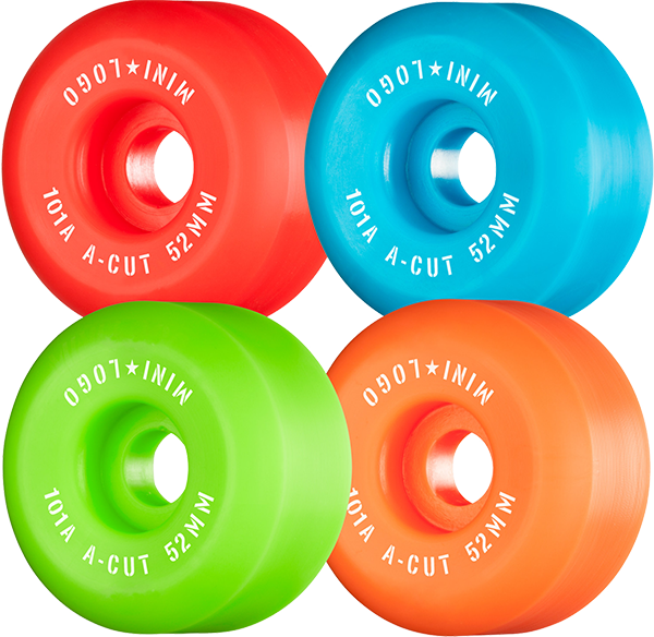 Ml A-Cut 52mm 101a Asst.Green/Red/Blue/Orange  Skateboard Wheels (Set of 4)