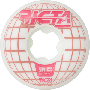 Ricta Mainframe Sparx 53mm 99a White/Pink Skateboard Wheels (Set of 4)