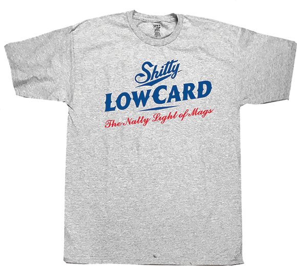 Lowcard Natty Logo T-Shirt - Size: SMALL Heather Grey