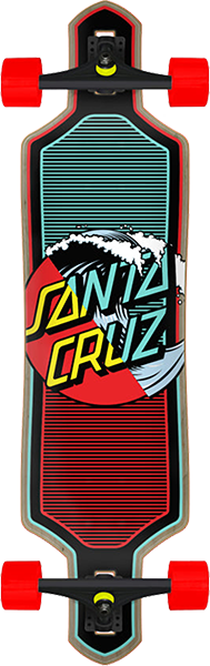 Santa Cruz Wave Dot Splice Cruzer Drop Thru Complete Skateboard -9x36 
