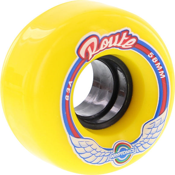 Kryptonics Route 58mm 83a Yellow Skateboard Wheels (Set Of 4) - Universo Extremo Boards