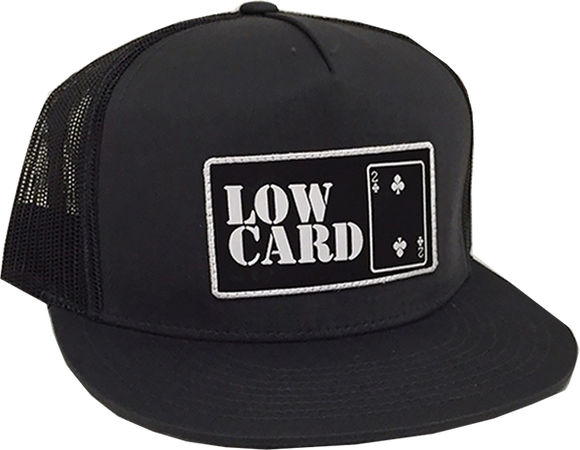 Lowcard Classic Canvas Trucker Mesh Skate HAT - Adjustable Black 