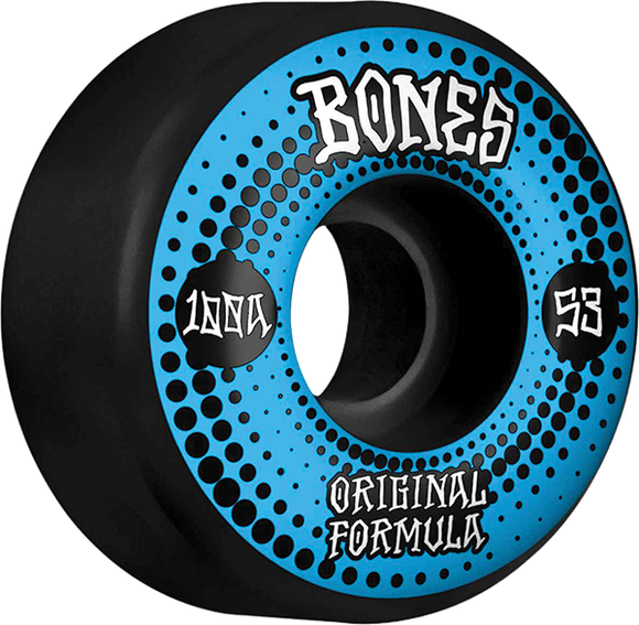 Bones Wheels 100'S Og V4 Originals 53mm 100a Black Skateboard Wheels (Set of 4)