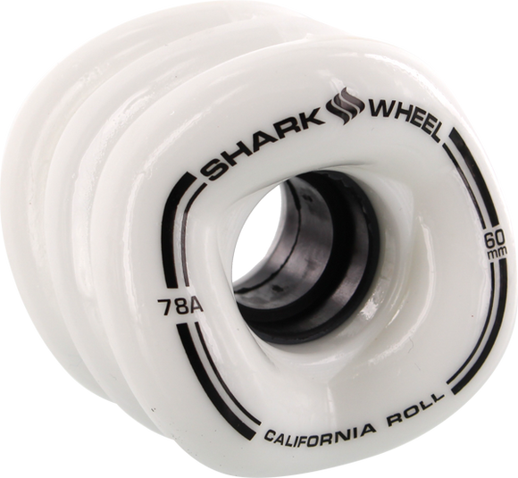 Shark California Roll 60mm 78a Solid White Skateboard Wheels (Set of 4)