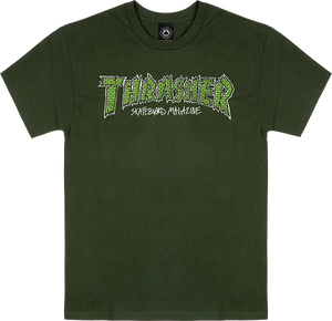 Thrasher Brick T-Shirt - Size: SMALL Forest Green