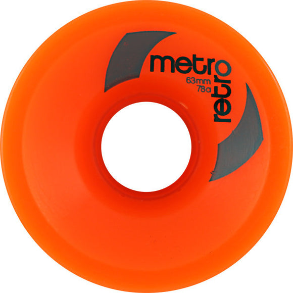 Metro Retro 63mm 78a Orange Skateboard Wheels (Set Of 4) - Universo Extremo Boards