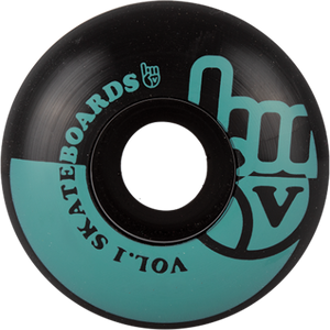 Vol.1 No.1 52mm Black/Teal Skateboard Wheels (Set of 4)