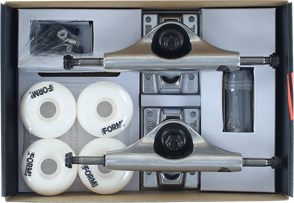 Ins Component Pack 4.75 Raw/Raw W/52mm White Skateboard Trucks (Set of 2)