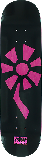 Black Label Flower Power Skateboard Deck -8.25 Black/Pink Veneer DECK ONLY