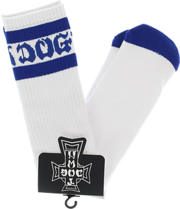 Dogtown Striped Tube Socks White/Blue - Single Pair 