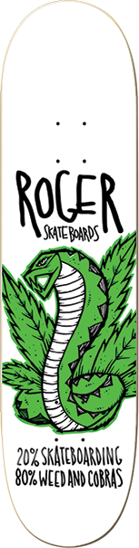 Roger Weed & Cobras Skateboard Deck -8.0 White DECK ONLY