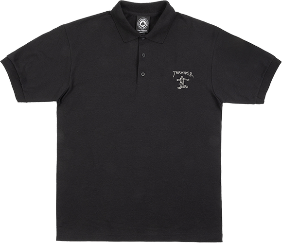 Thrasher Little Gonz Embroidered T-Shirt - Polo Size: SMALL Black