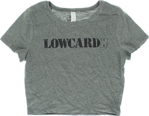 Lowcard Logo Crop Top XS/Size: SMALL Heather Grey/Black
