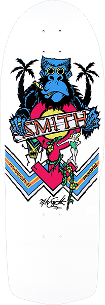 Madrid Smith Ape Reissue Skateboard Deck -10x30.75 White DECK ONLY