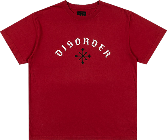 Disorder Arch Logo T-Shirt - Size: SMALL Disorder Red