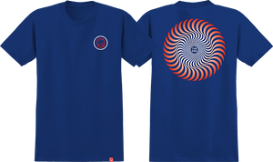 Spitfire Classic Swirl Fade T-Shirt - Size: SMALL Royal/Red/White Fade