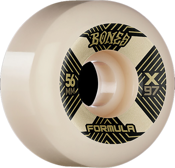 Bones Wheels Xf X97 V6 Wide-Cut 56mm 97a Xcell Nat Skateboard Wheels (Set of 4)