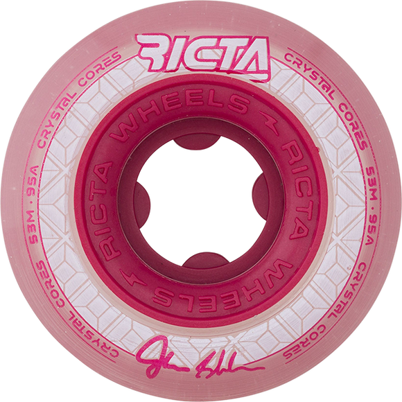 Ricta Shanahan Crystal Cores 53mm 95a Clear/Mtlc.Red Skateboard Wheels (Set of 4)