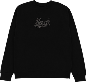 Real Script Emb Crew Sweatshirt - MEDIUM Black