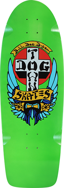 Dogtown Bull Dog 70s Classic Skateboard Deck -10x30 Lime Dip DECK ONLY