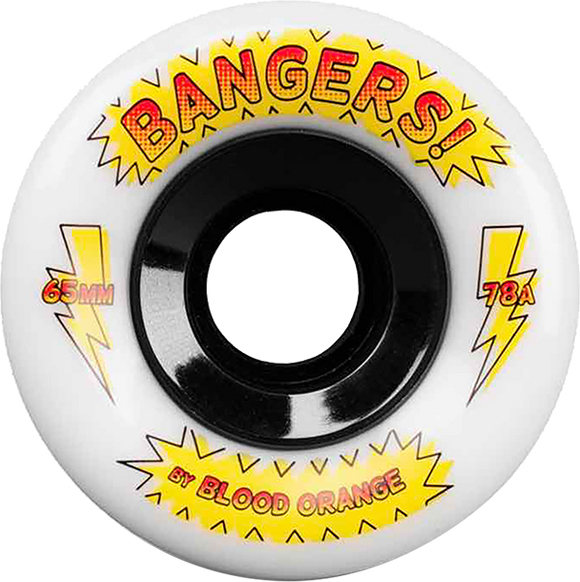 Blood Orange Bangers 65mm 78a White Longboard Wheels (Set of 4)